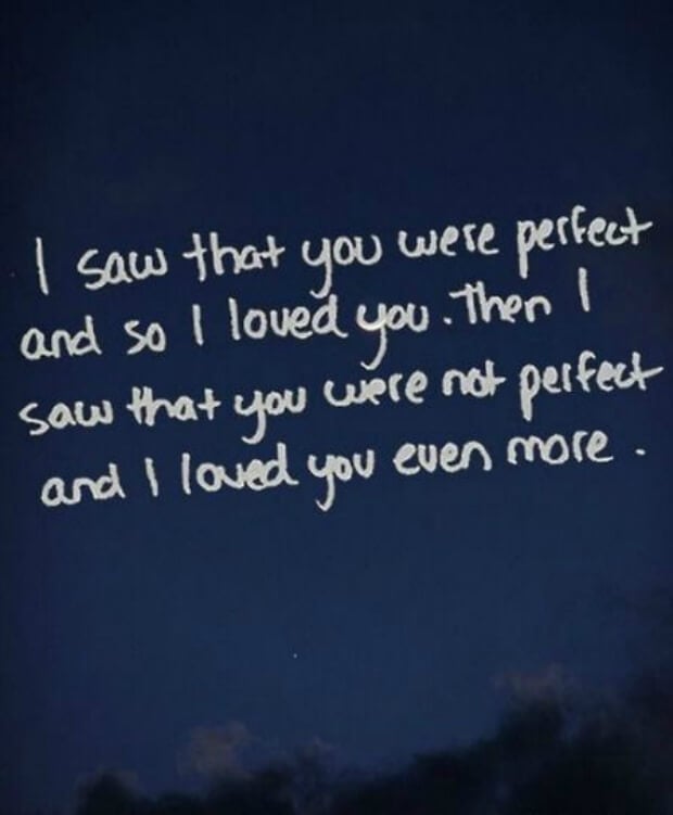 i saw that you were perfect and so i loved you