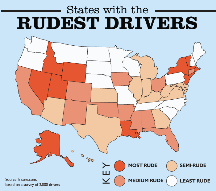 states with the rudest drivers