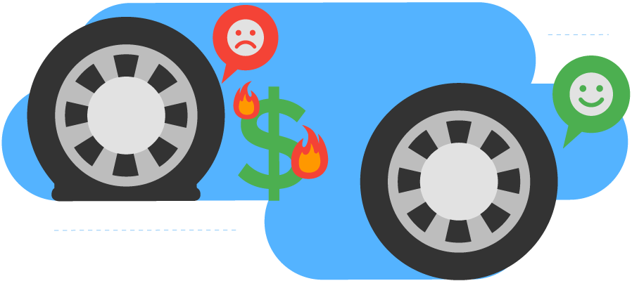 Under inflated tires will burn through your money.