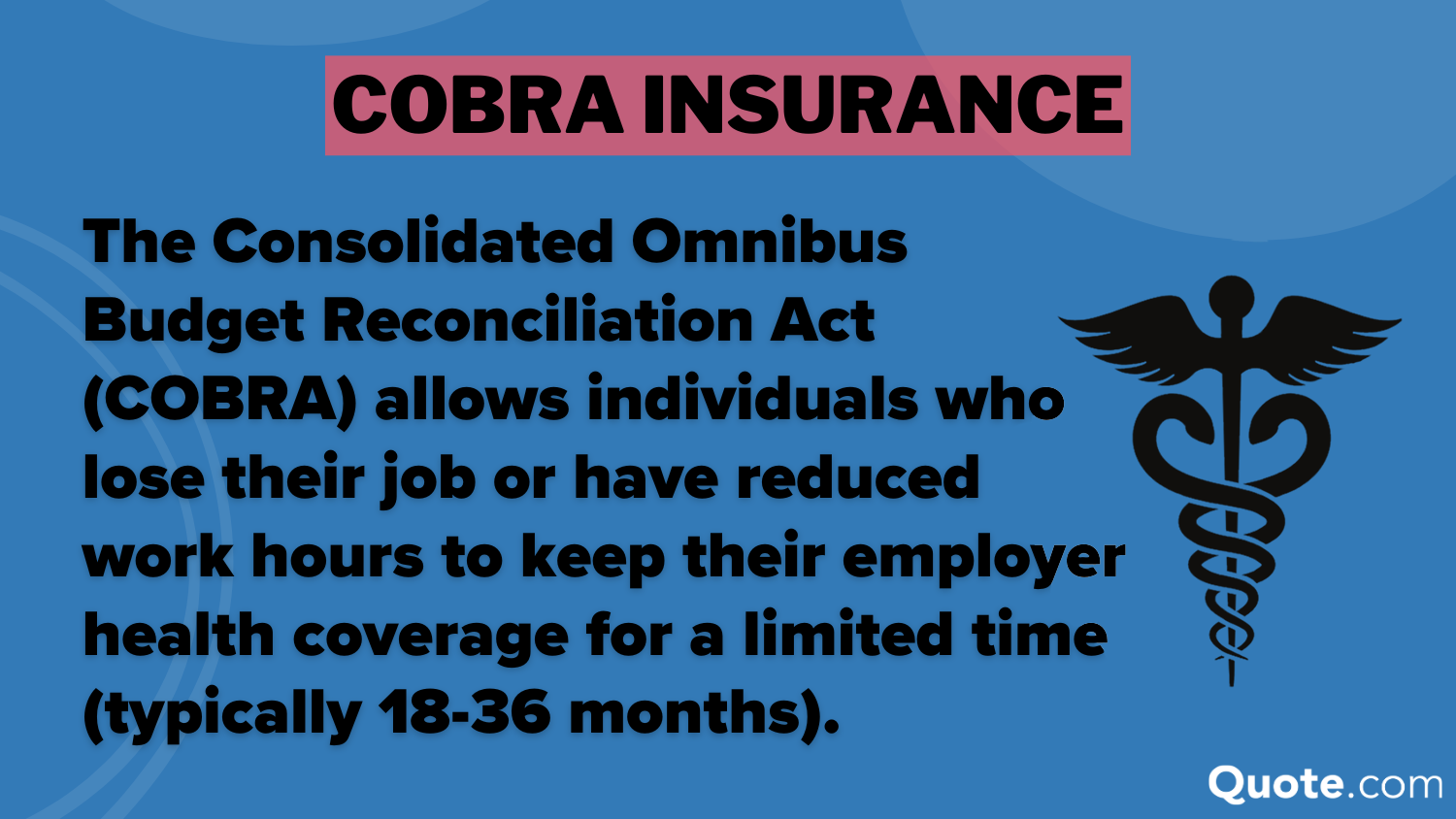 Consolidated Omnibus Budget Reconciliation Act (COBRA) Definition Card Graphic Overview