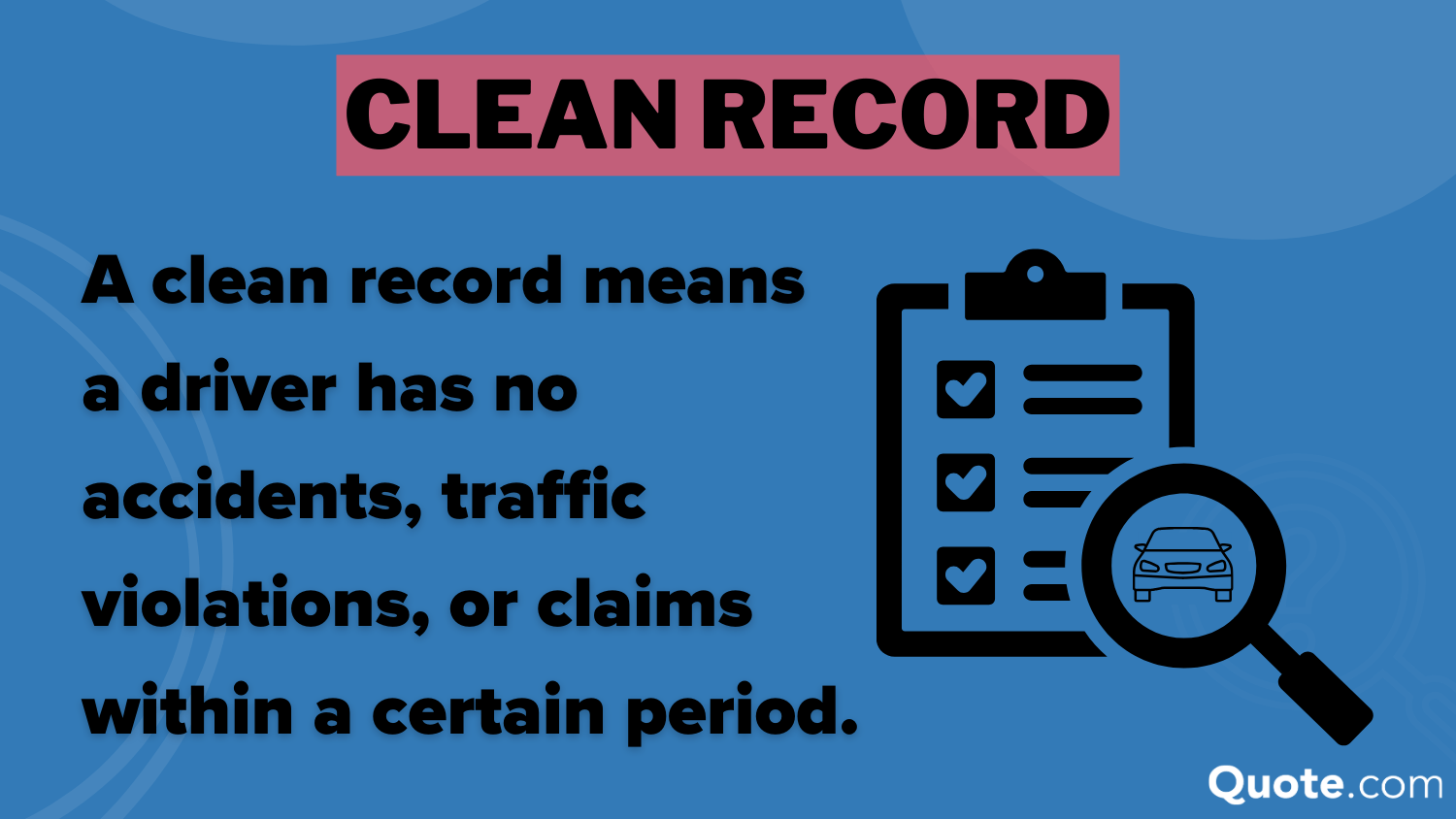 Geico vs. Allstate Auto Insurance: Clean Record Definition Card