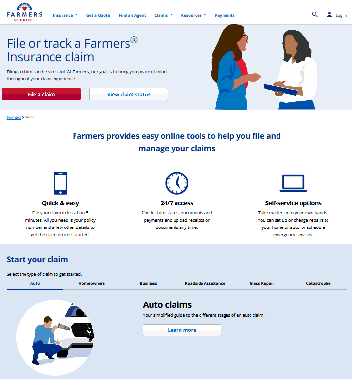 Farmers Insurance Review: File or Track a Farmers Insurance Claim