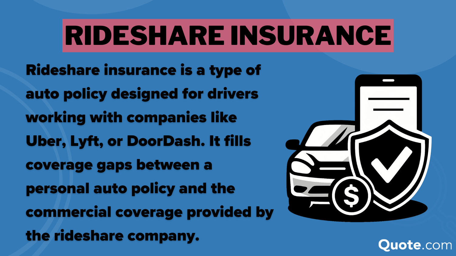 Rideshare Insurance Definition Card: Best Auto Insurance for DoorDash Drivers