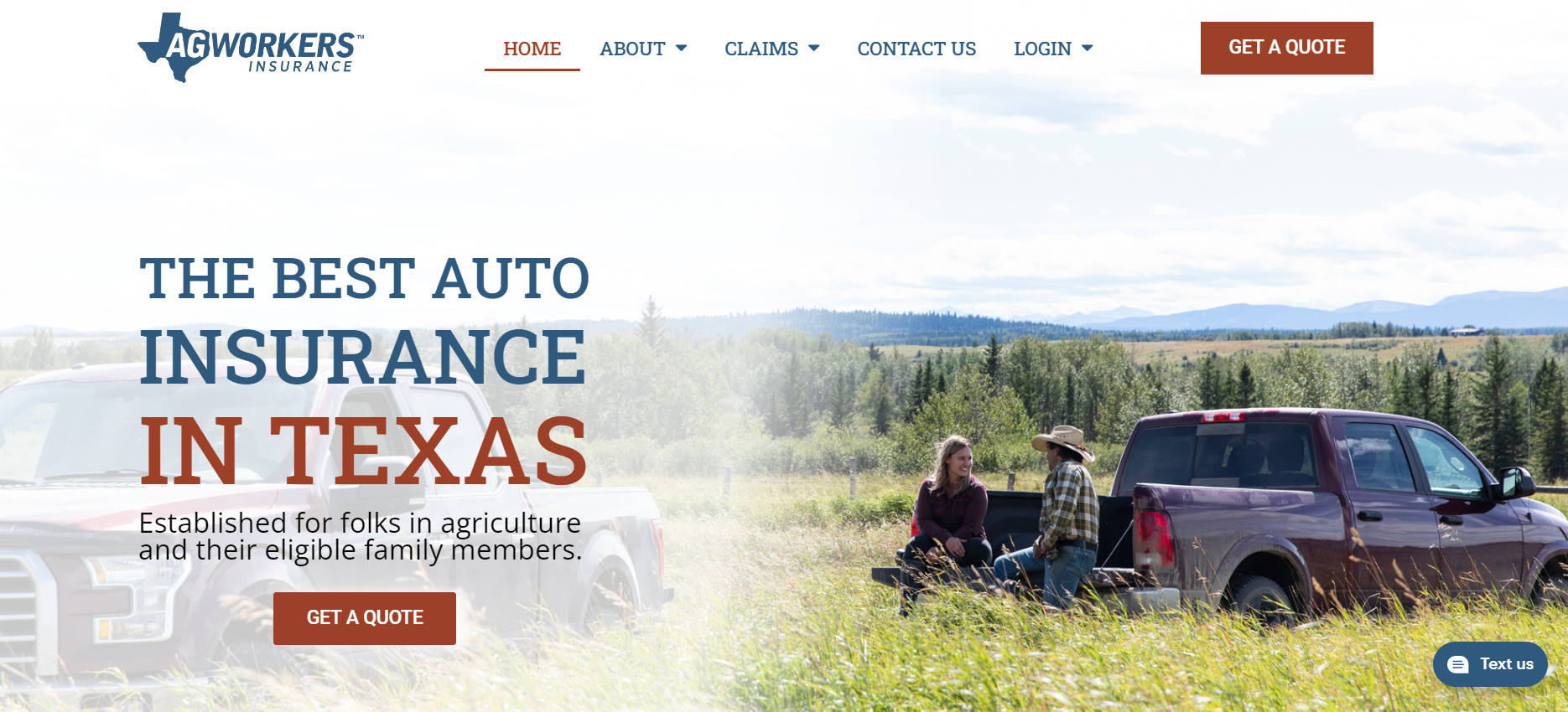 Ag Workers Homepage Screenshot: Ag Workers Auto Insurance Review
