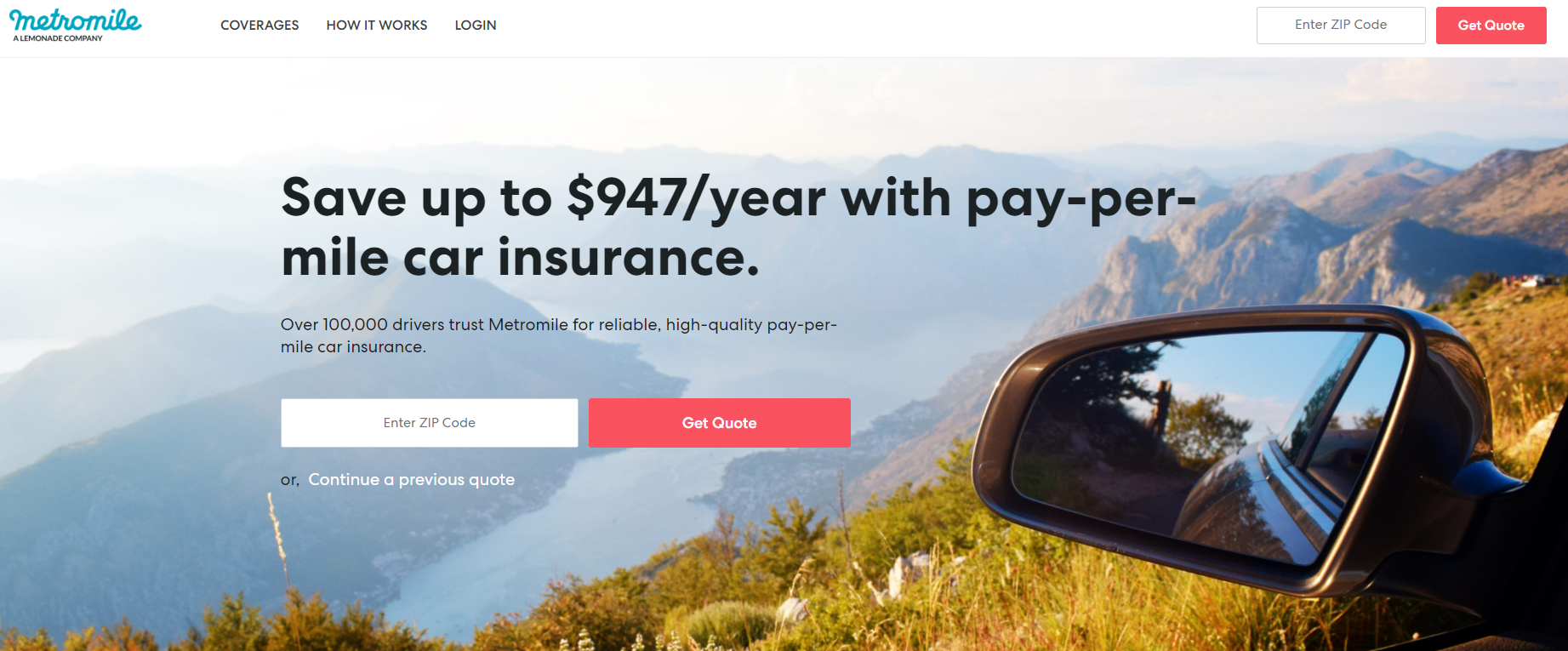 Metromile Homepage: Metromile Insurance Review 