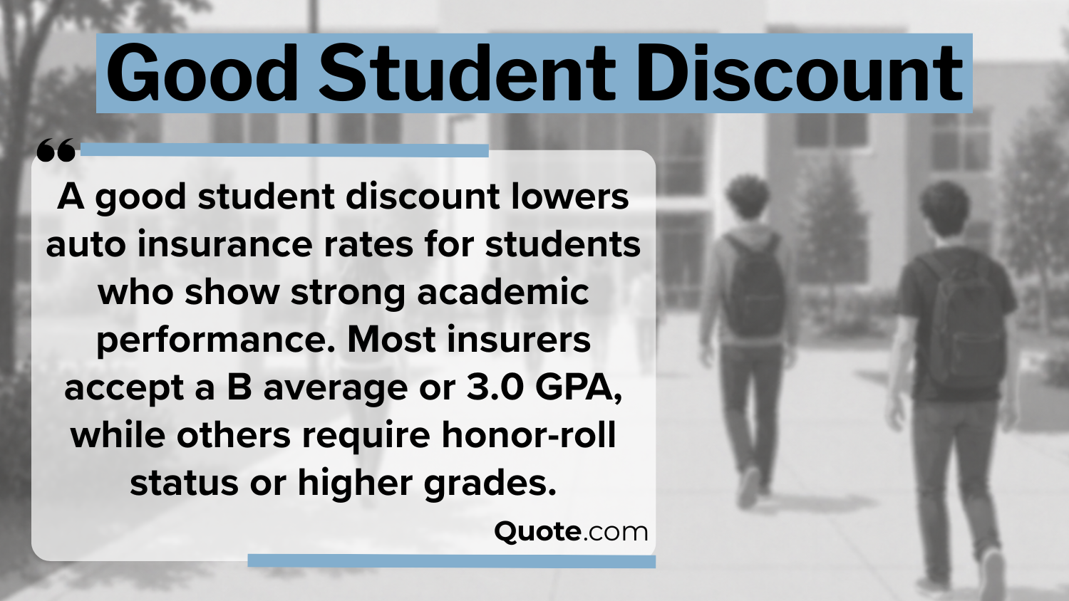 Good student discount definition card Good student discount definition card
