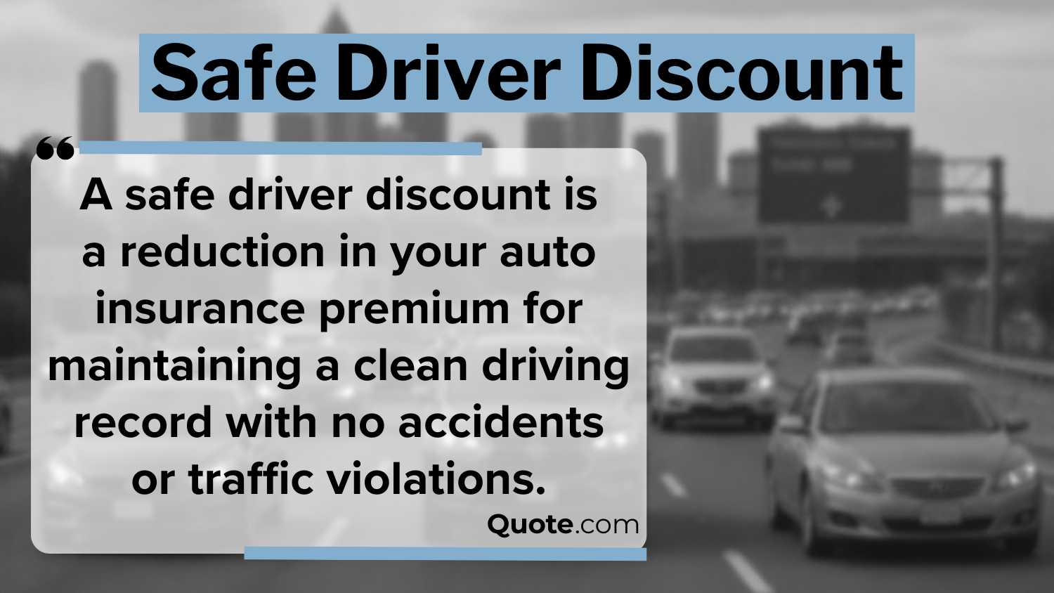 Safe Driver Discount def card