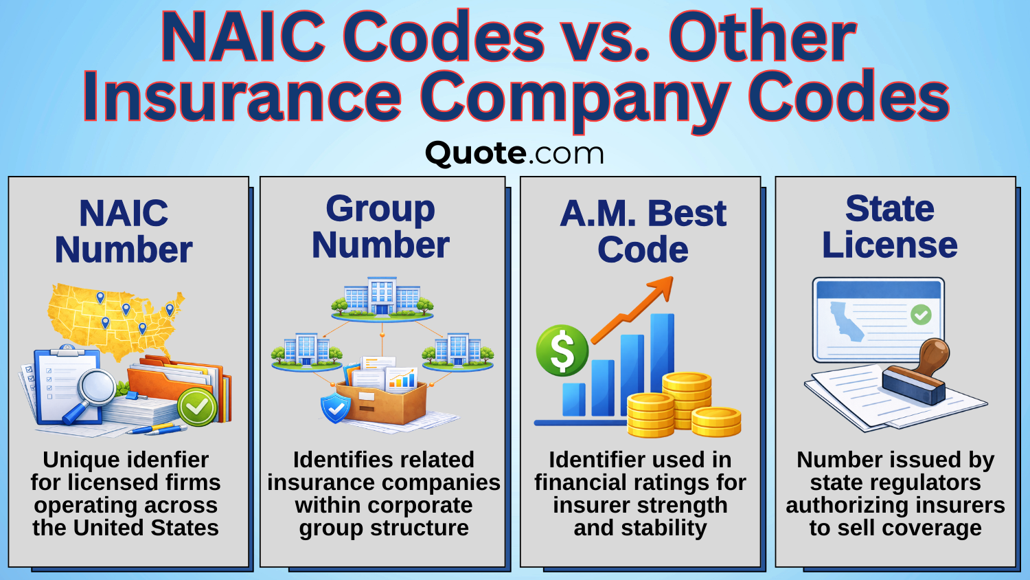 NAIC Codes vs. Other Insurance Company Codes Infographic: Insurance Company Codes NAIC Codes vs. Other Insurance Company Codes Infographic: Insurance Company Codes