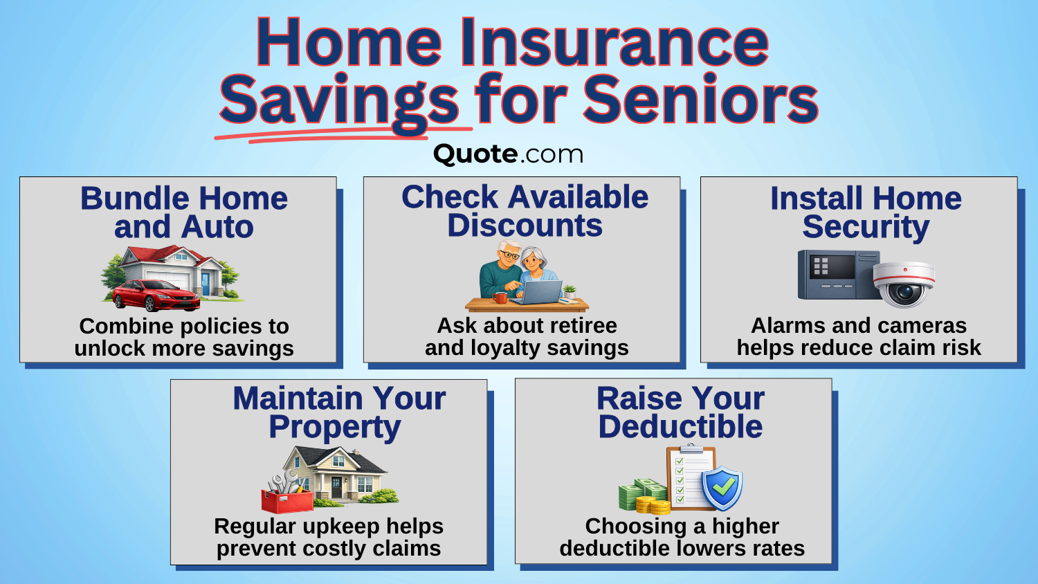 Home Insurance Savings for Seniors Infographic Home Insurance Savings for Seniors Infographic