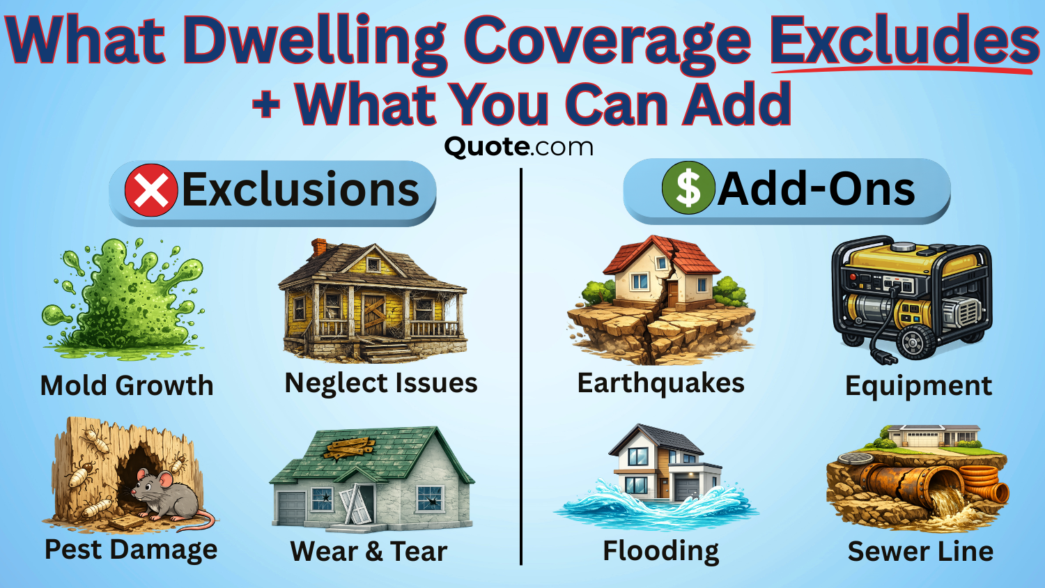 What Dwelling Coverage Excludes + What You Can Add Infographic What Dwelling Coverage Excludes + What You Can Add Infographic