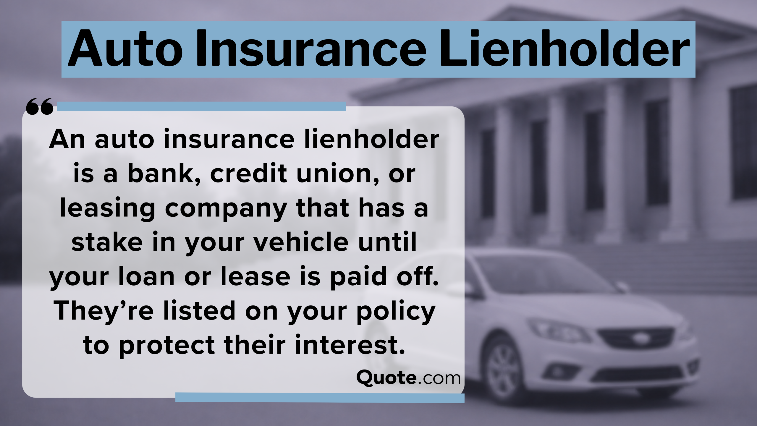 Auto insurance lienholder definition card Auto insurance lienholder definition card