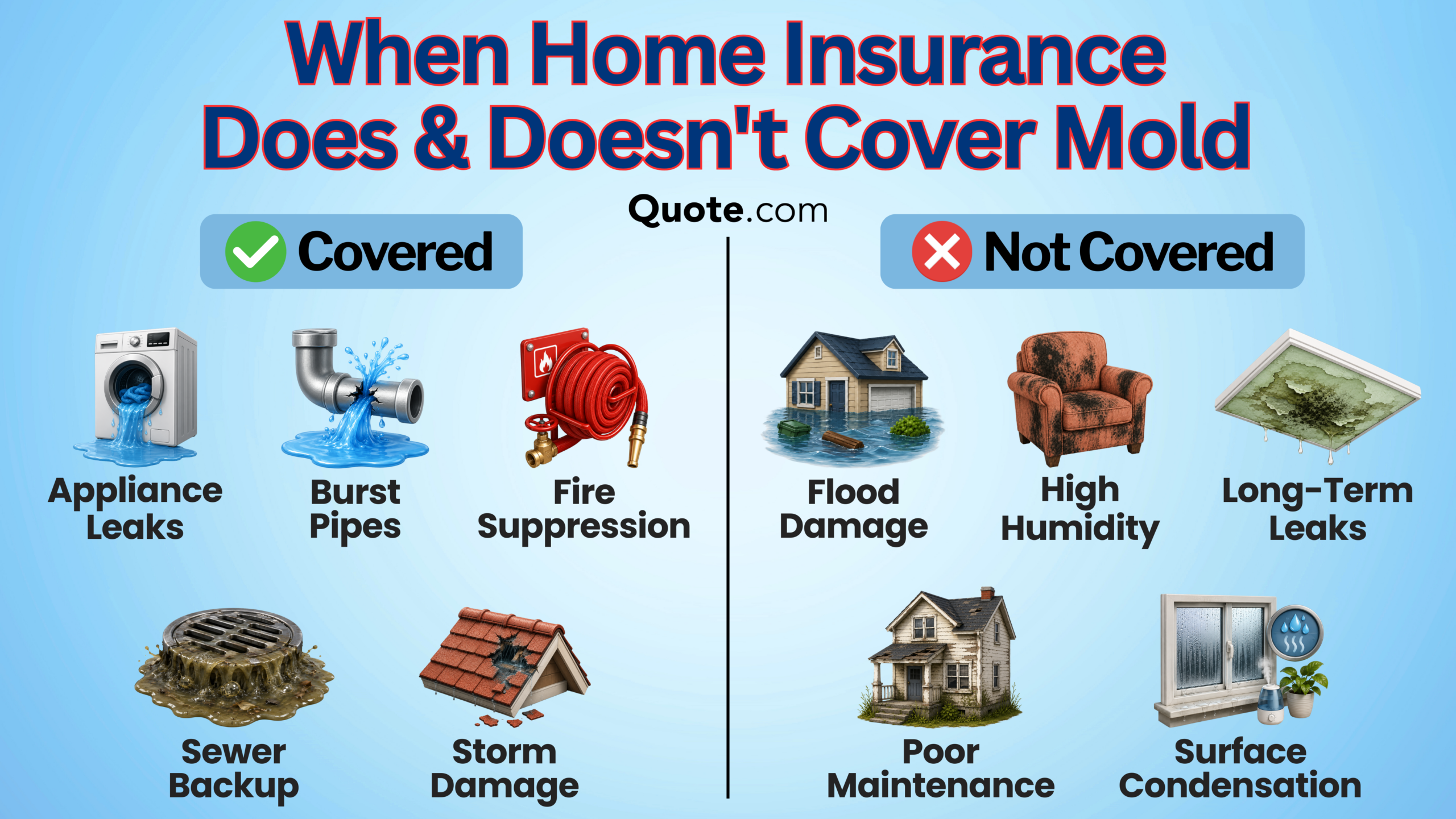 When Home Insurance Does & Doesn't Cover Mold Infographic When Home Insurance Does & Doesn't Cover Mold Infographic
