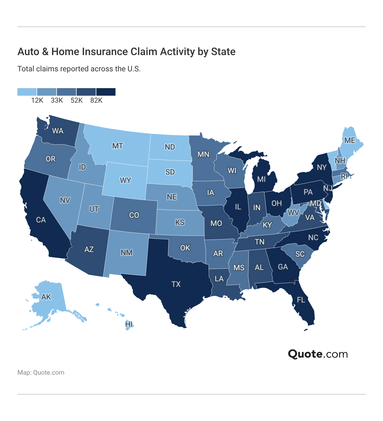 Auto & Home Insurance Claim Activity by State
