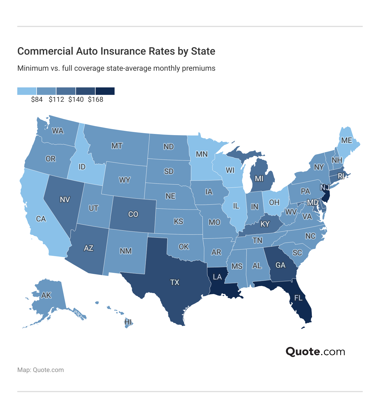 Commercial Auto Insurance Rates by State Commercial Auto Insurance Rates by State