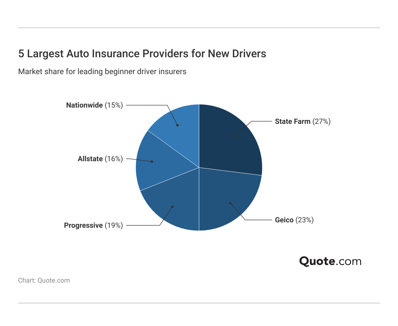 <h3>5 Largest Auto Insurance Providers for New Drivers</h3>