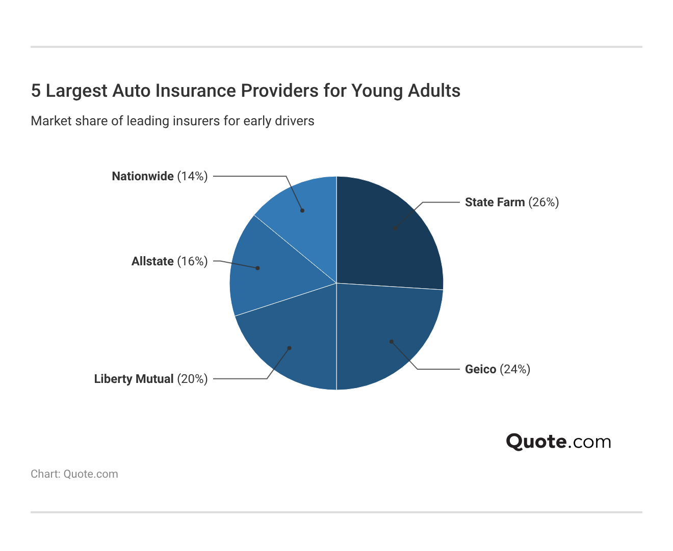 <h3>5 Largest Auto Insurance Providers for Young Adults</h3>