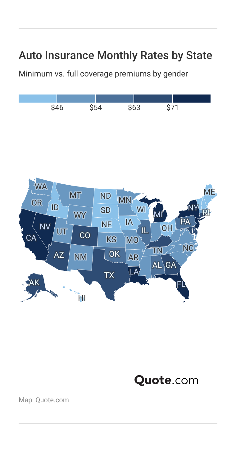 <h3>Auto Insurance Monthly Rates by State</h3> <h3>Auto Insurance Monthly Rates by State</h3>