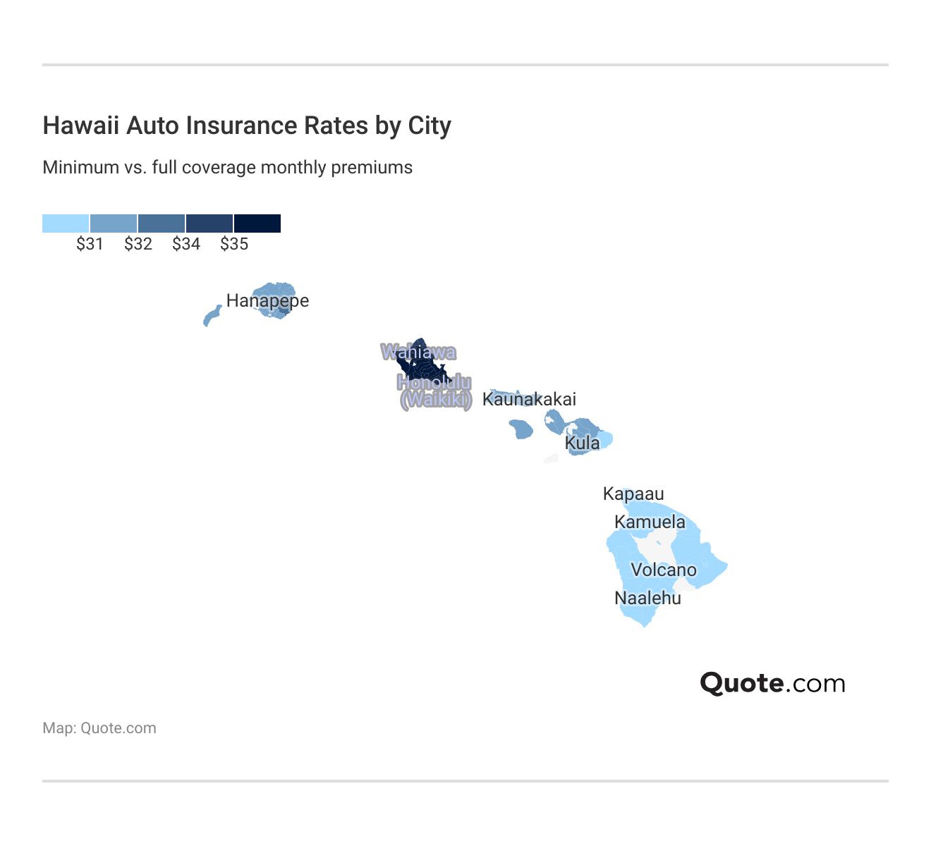 <h3>Hawaii Auto Insurance Rates by City</h3> <h3>Hawaii Auto Insurance Rates by City</h3>