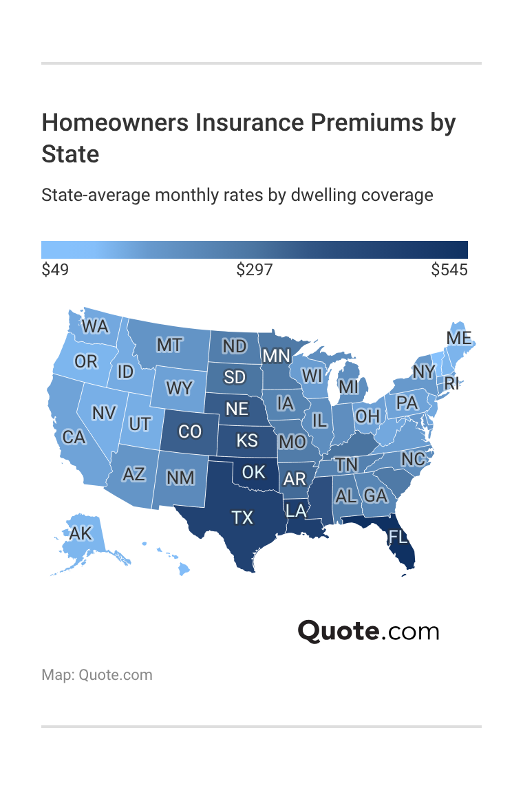 <h3>Homeowners Insurance Premiums by State</h3> <h3>Homeowners Insurance Premiums by State</h3>