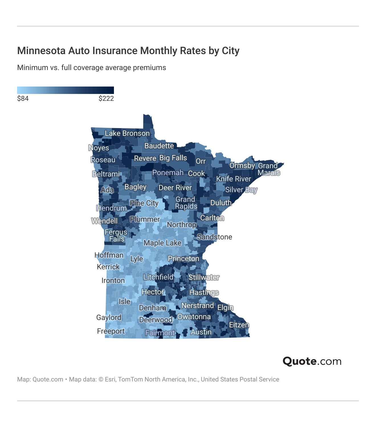 <h3>Minnesota Auto Insurance Monthly Rates by City<h/3> <h3>Minnesota Auto Insurance Monthly Rates by City<h/3>