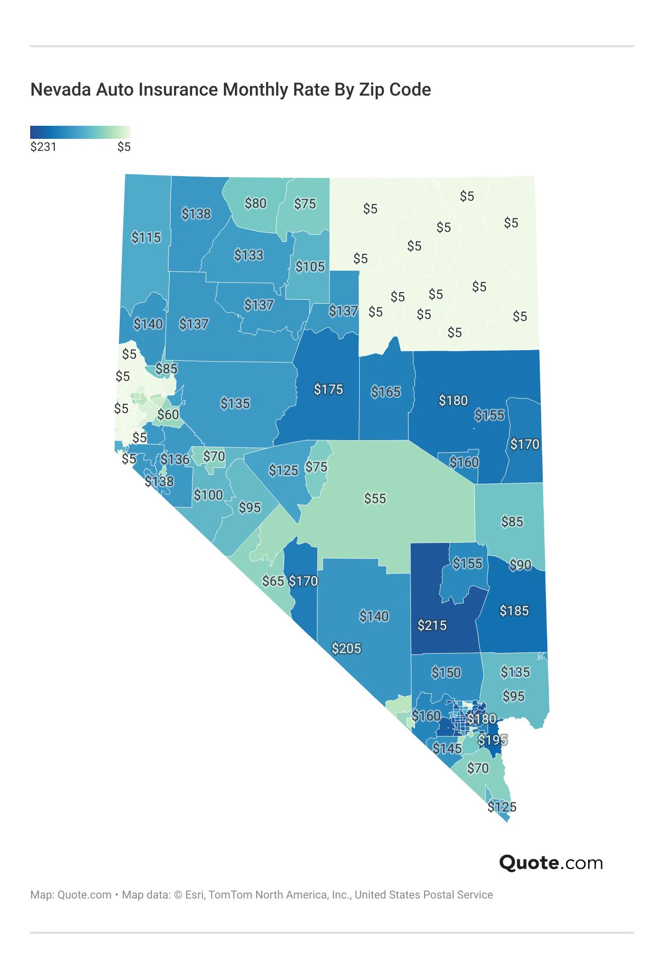 <h3>Nevada Auto  Insurance Monthly Rate By Zip Code</h3>