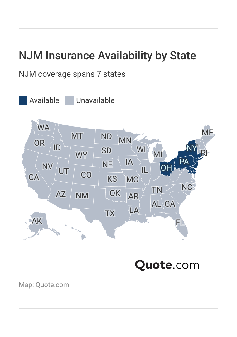 <h3>NJM Insurance Availability by State</h3> 