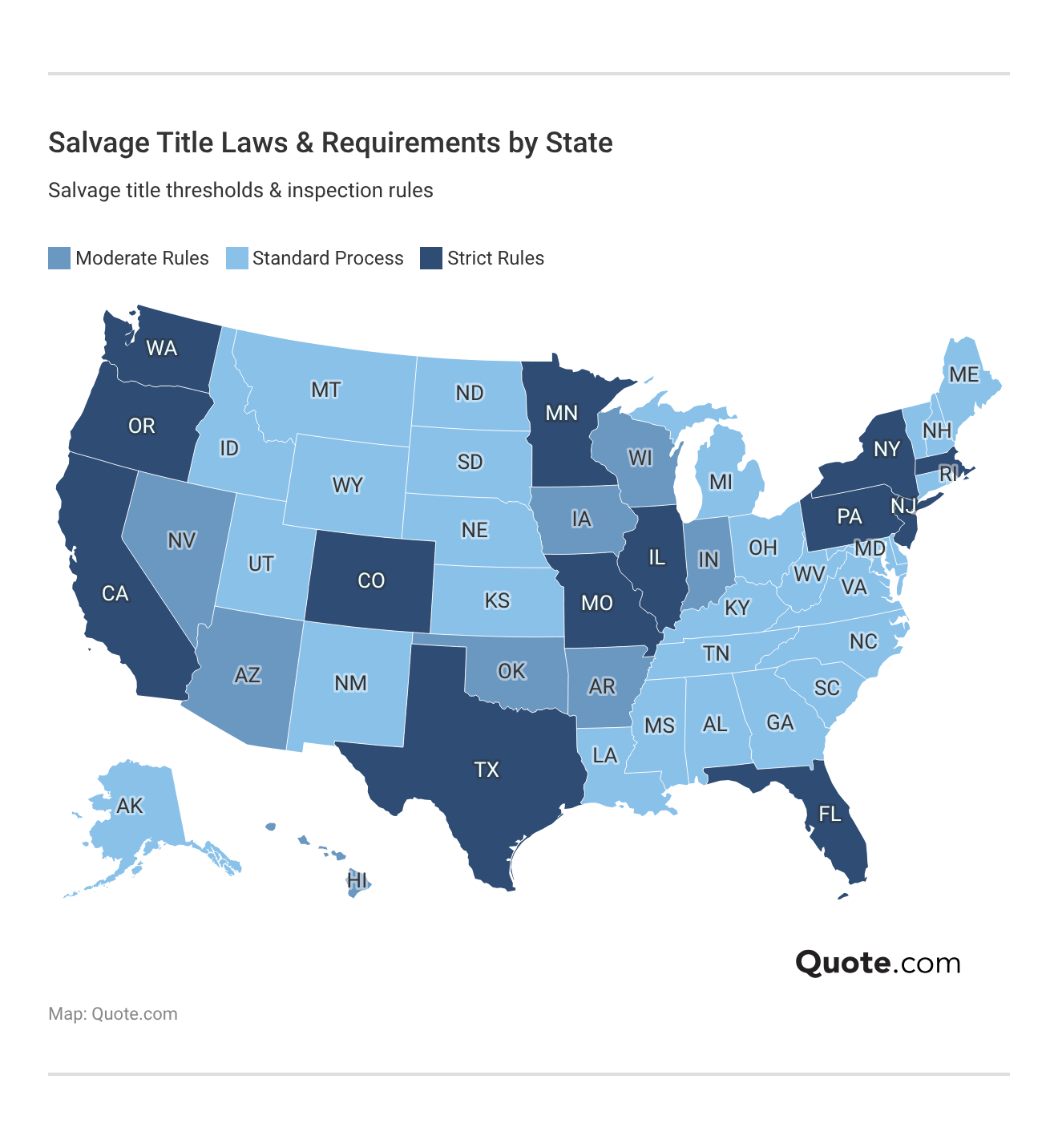 <h3>Salvage Title Laws & Requirements by State</h3>