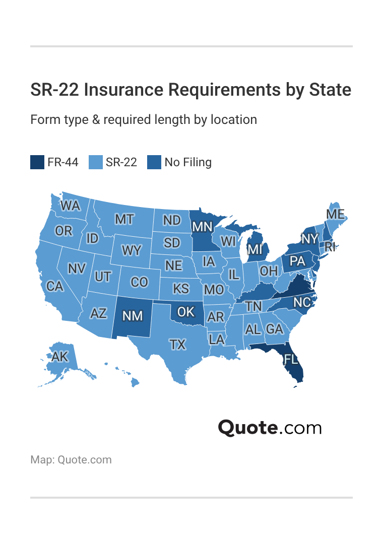 <h3>SR-22 Insurance Requirements by State</h3> <h3>SR-22 Insurance Requirements by State</h3>