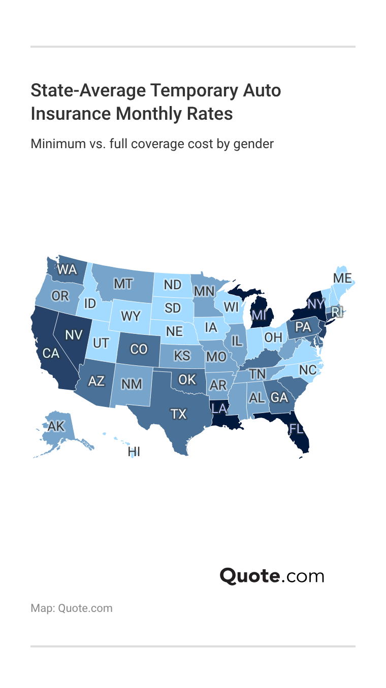 <h3>State-Average Temporary Auto Insurance Monthly Rates</h3>