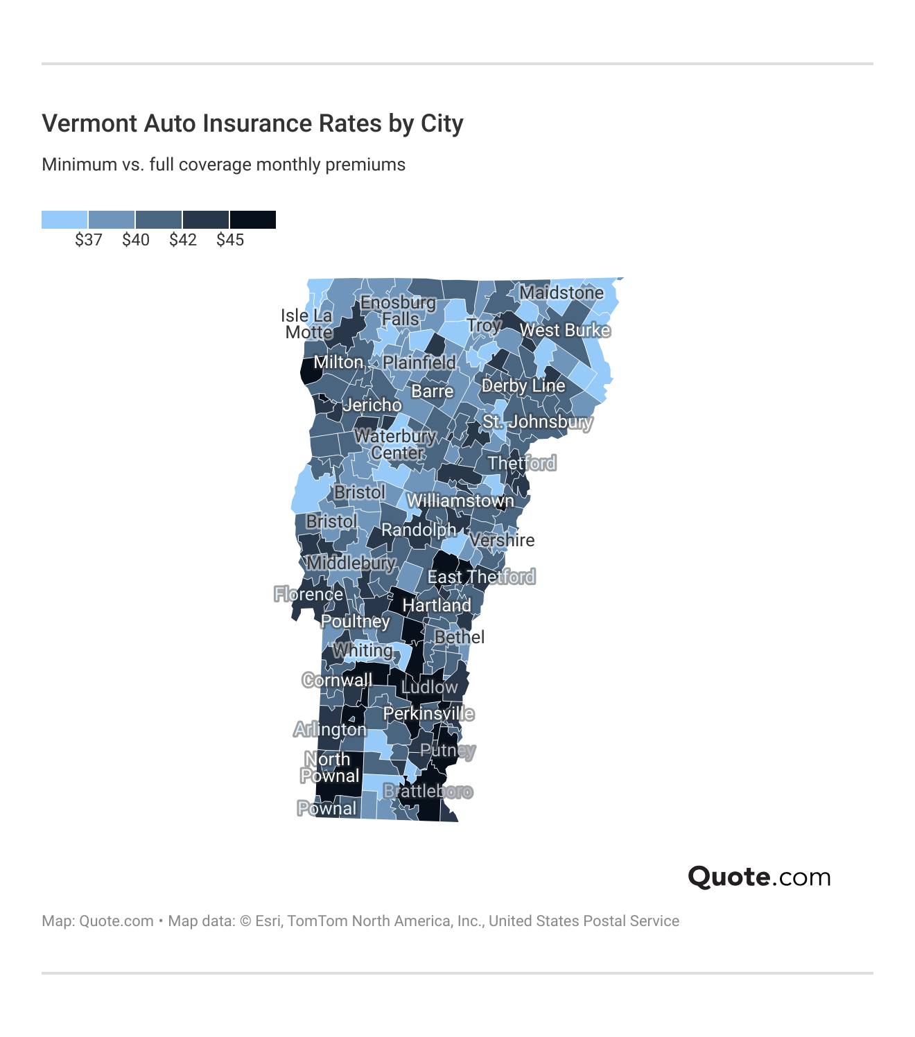 <h3>Vermont Auto Insurance Rates by City</h3> <h3>Vermont Auto Insurance Rates by City</h3>