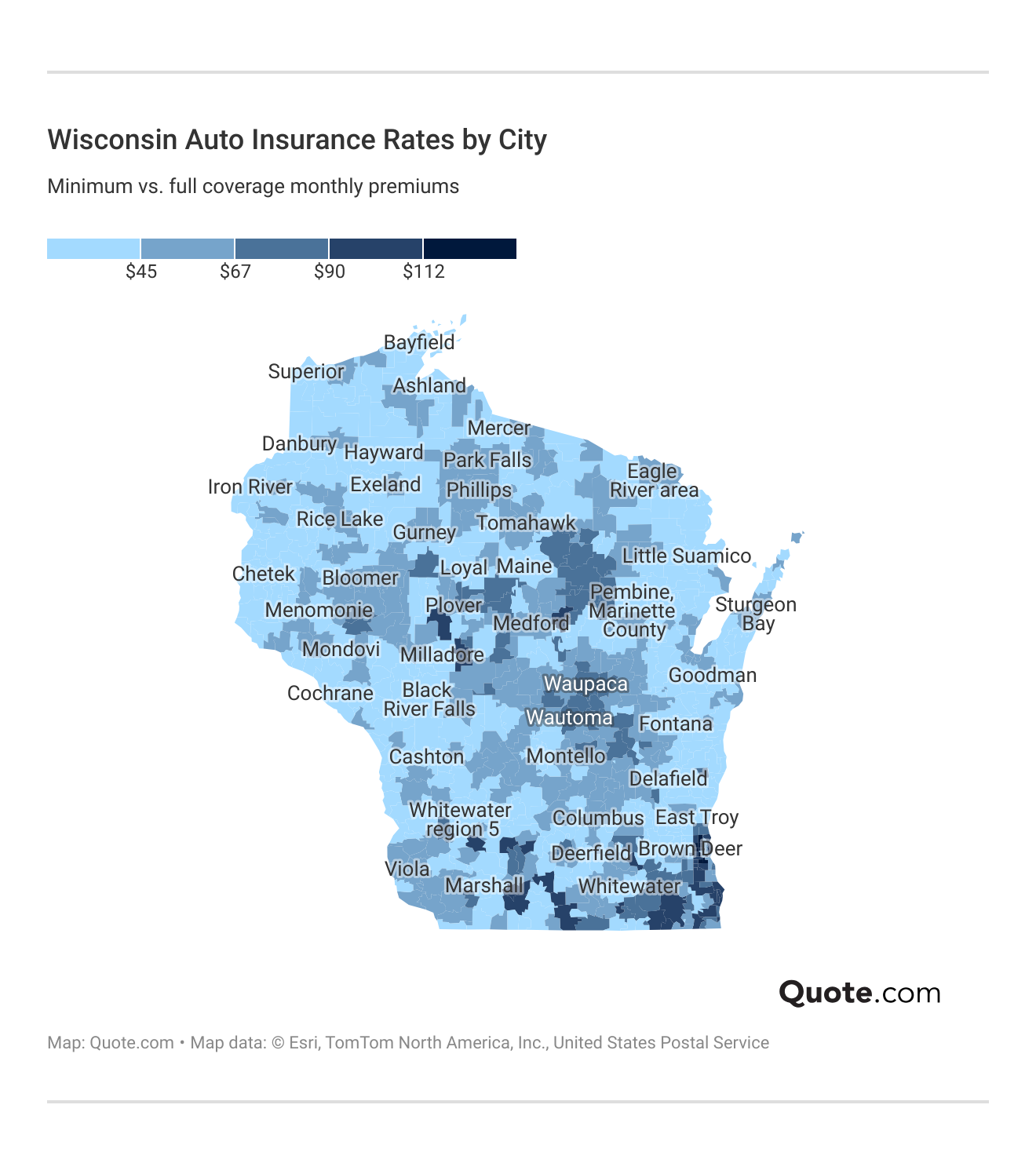 <h3>Wisconsin Auto Insurance Rates by City</h3> <h3>Wisconsin Auto Insurance Rates by City</h3>