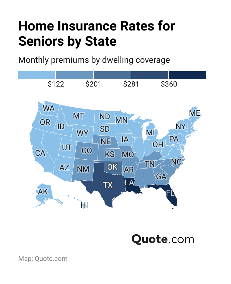 Home Insurance Rates for Seniors by State