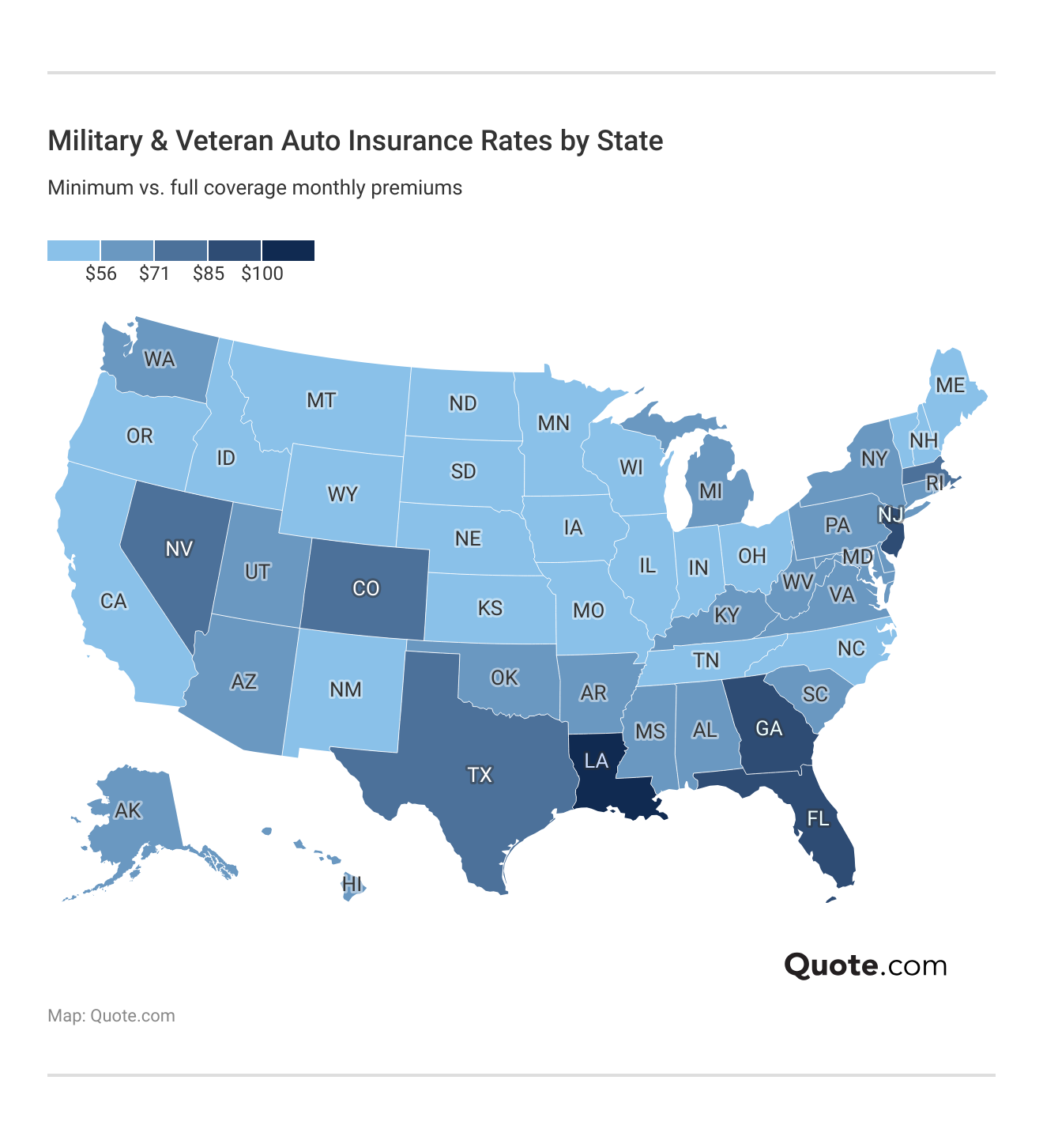 Military & Veteran Auto Insurance Rates by State Military & Veteran Auto Insurance Rates by State