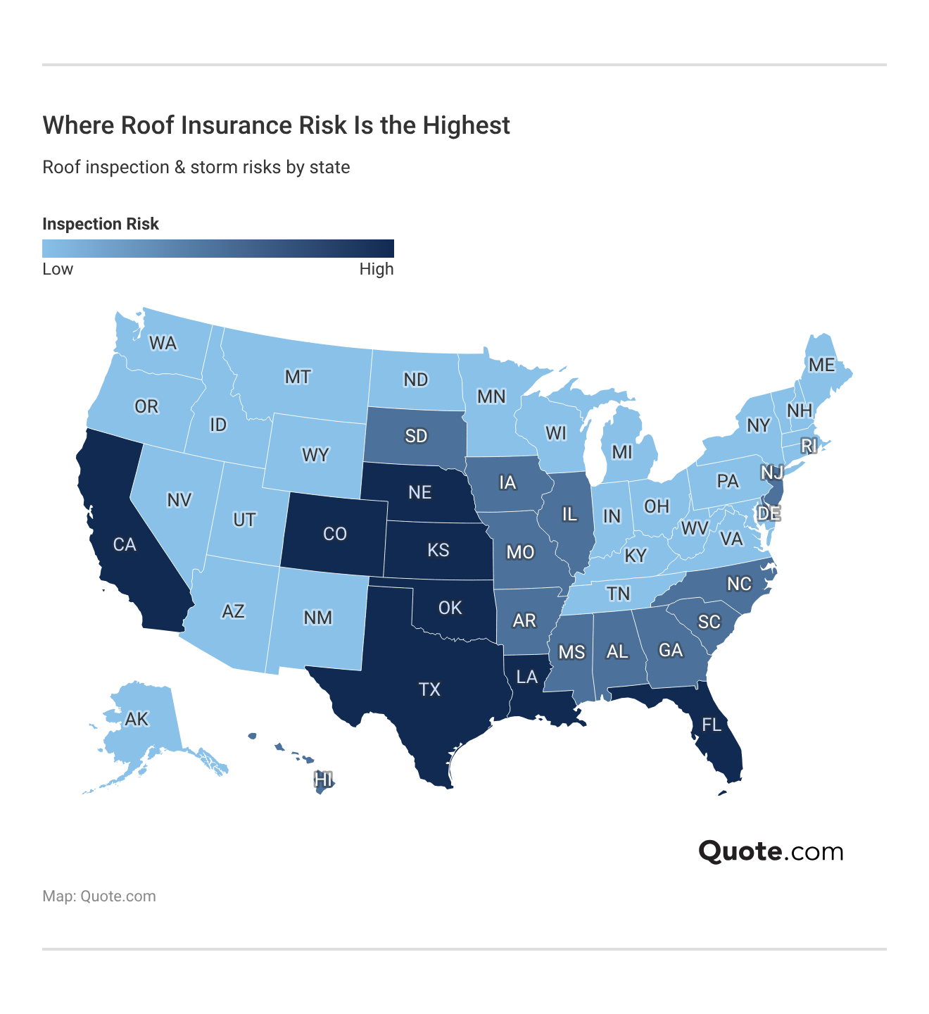 Where Roof Insurance Risk Is the Highest Where Roof Insurance Risk Is the Highest